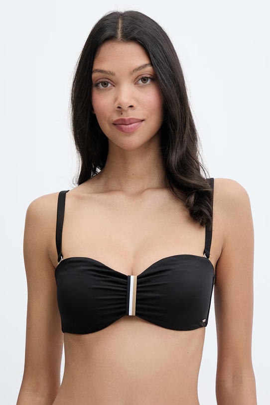 BOSS plavková podprsenka dámska BANDEAU_BOSS CODES čierna 50561275