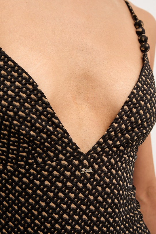 BOSS jednodielne plavky dámske SWIMSUIT_BOSS PEARL čierna 50561318