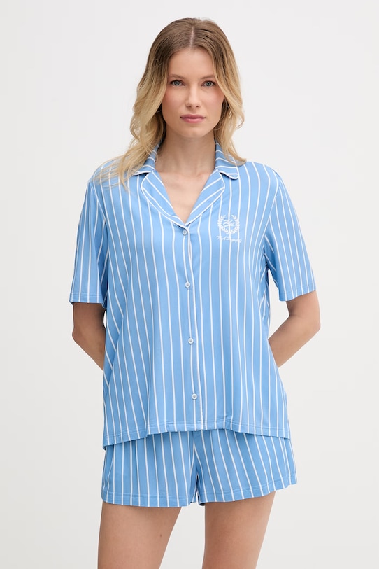 Karl Lagerfeld dámske dvojdielne pyžamo z viskózy HOTEL KARL modrá B2W45006