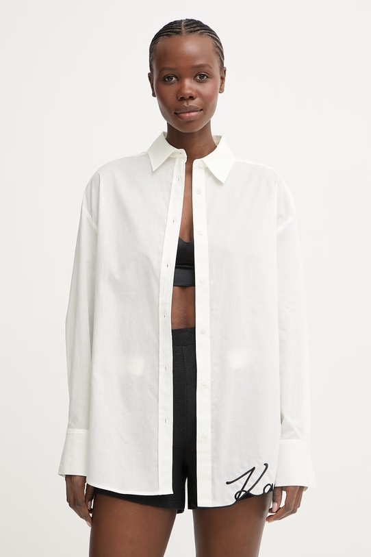 Karl Lagerfeld koszula plażowa damska beżowy B2W46034