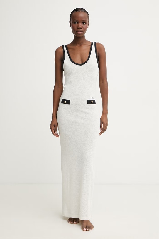 Karl Lagerfeld sukienka plażowa damska beżowy B2W46061