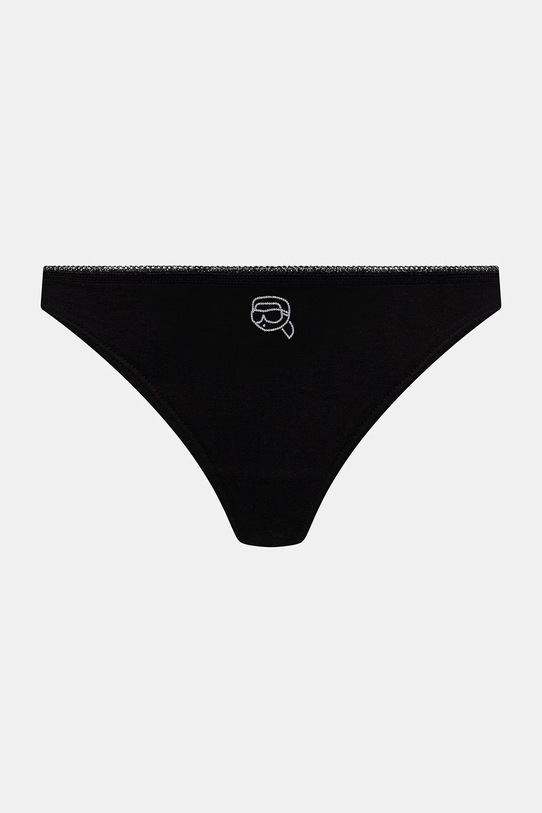 Karl Lagerfeld stringi damskie z bawełną IKON 3-pack czarny B2W47013