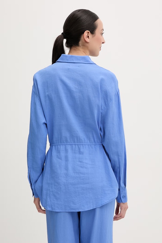 Odzież women'secret spodnie plażowe z dodatkiem lnu 5543667 niebieski