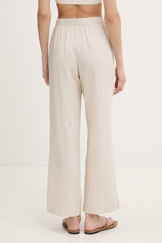 Odzież women'secret spodnie plażowe z dodatkiem lnu 5543668 beżowy