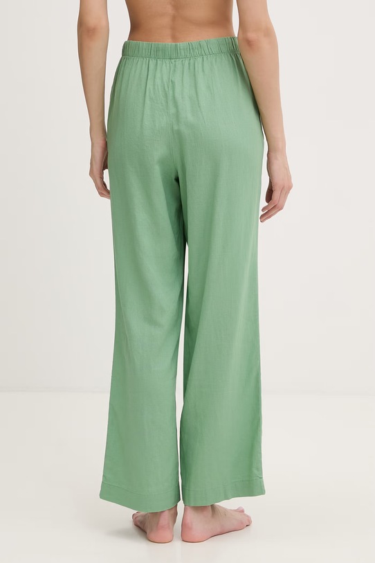Odzież women'secret spodnie plażowe z dodatkiem lnu 5543669 zielony