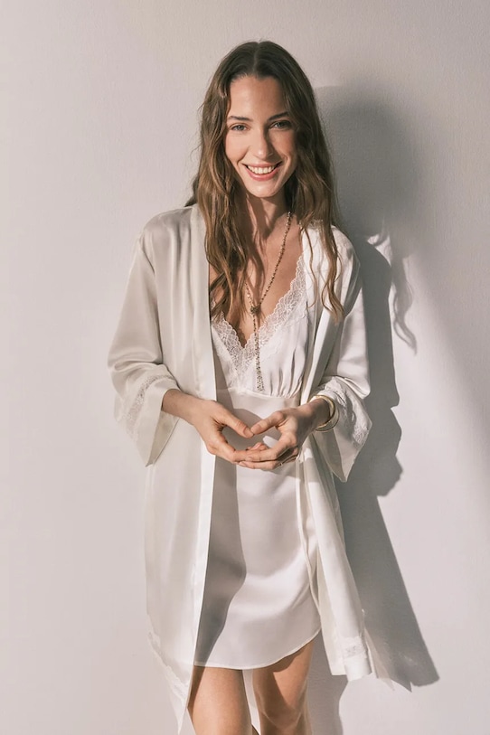 women'secret szlafrok tkanina beżowy 2533687