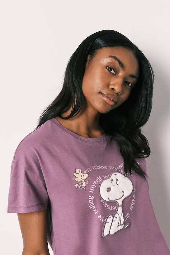 women'secret piżama dwuczęściowa damska bawełniana fioletowy 3133501