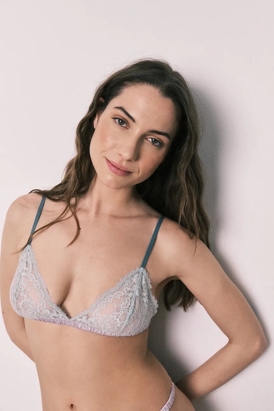 women'secret biustonosz trójkątny koronkowy niebieski 4023930