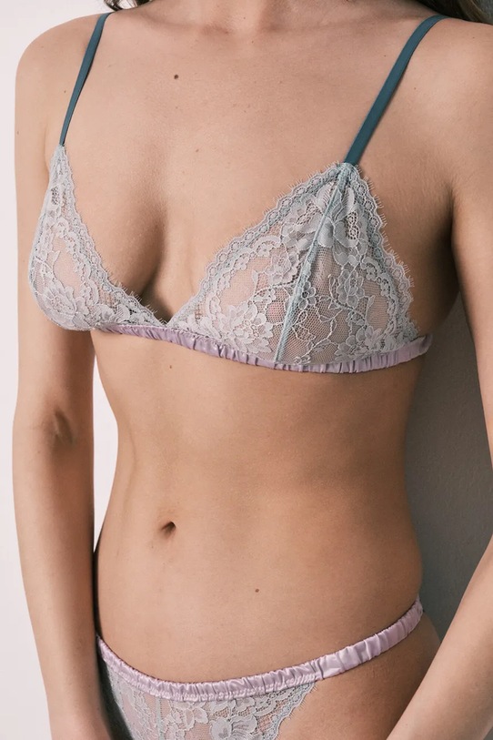 women'secret biustonosz trójkątny koronkowy 4023930 niebieski