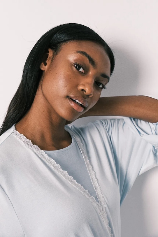 women'secret szlafrok damski z wiskozy 4353597 niebieski