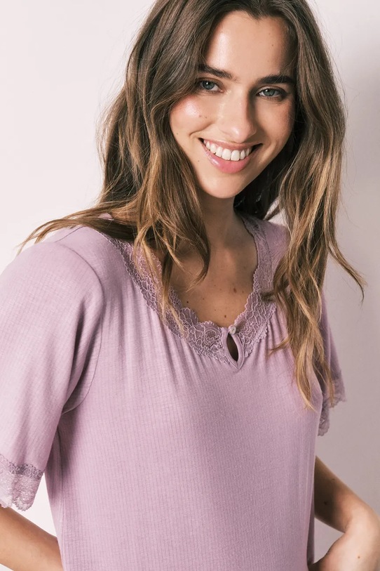 women'secret koszula nocna damska z wiskozą różowy 4853723