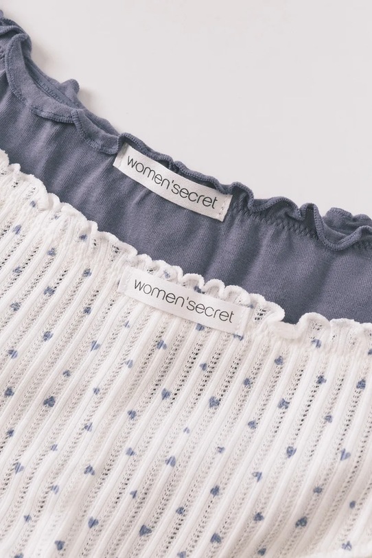 women'secret majtki damskie bawełniane 2-pack 4633526 niebieski SS26