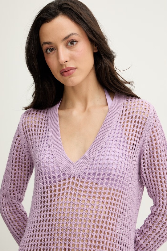 Vilebrequin sukienka plażowa damska LYSIA fioletowy YSAE4S02