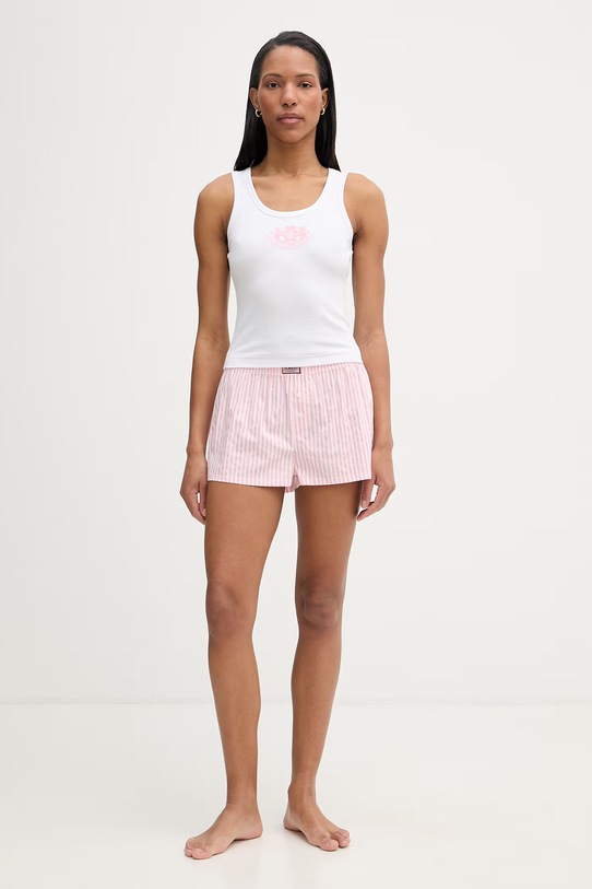 Juicy Couture piżama damska z bawełną DOG CREST SET JCYPJ126860 biały SS26