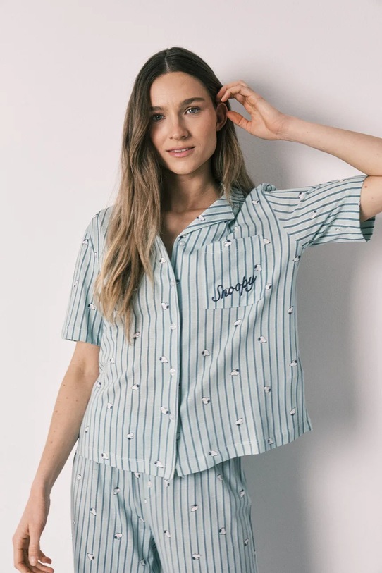 Odzież women'secret komplet loungwear damski bawełniany 3133512 zielony