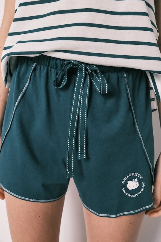 Women'secret komplet loungwear damski bawełniany 3133515 turkusowy