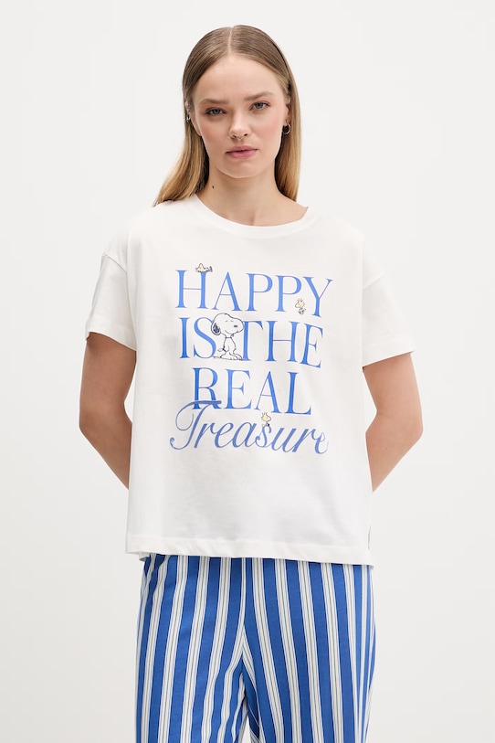 women'secret piżama dwuczęściowa damska bawełniana 3133518 beżowy SS26