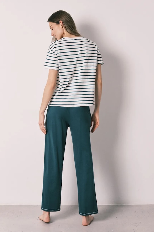 women'secret piżama dwuczęściowa damska bawełniana 3133519 turkusowy SS26