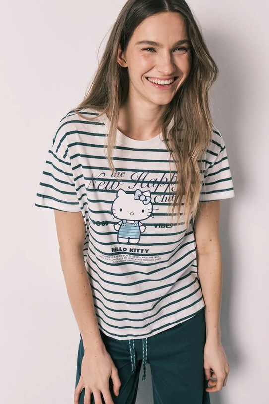 Odzież women'secret piżama dwuczęściowa damska bawełniana 3133519 turkusowy