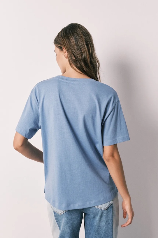 women'secret T-shirt piżamowy damski bawełniany 3273295 niebieski SS26