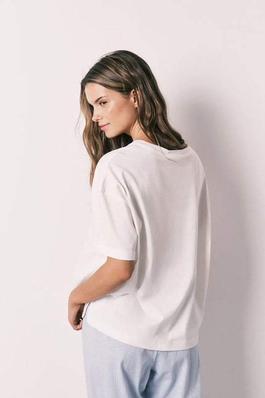 women'secret T-shirt piżamowy damski bawełniany 3273297 beżowy SS26