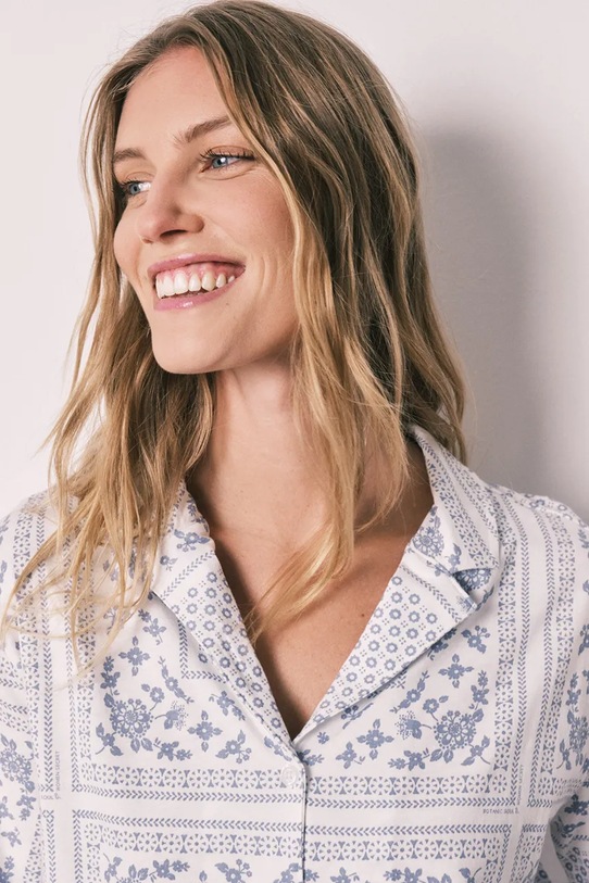 women'secret piżama dwuczęściowa damska jeansowa 3593027 niebieski