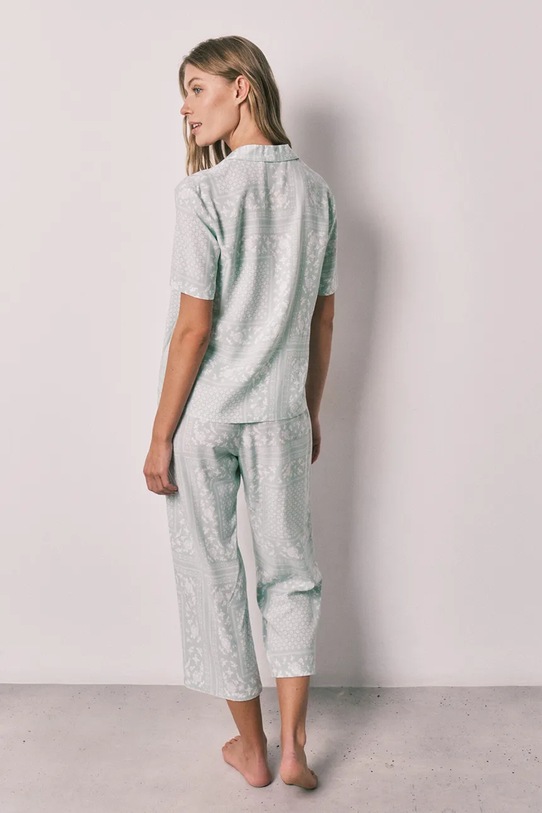 women'secret női kétrészes viszkóz pizsama 3593043 zöld SS26