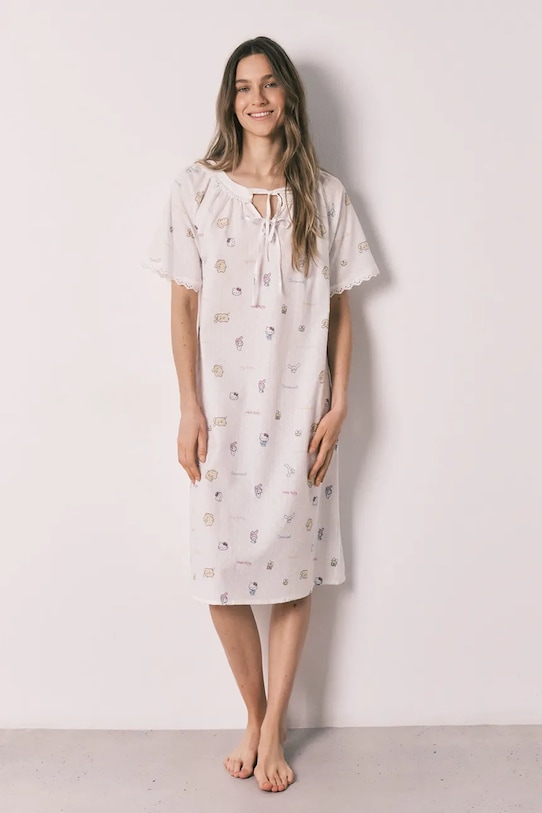 women'secret koszula nocna damska bawełniana biały 4443619