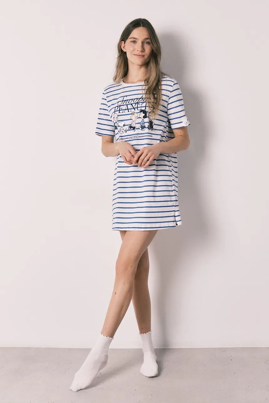 women'secret koszula nocna damska bawełniana niebieski 4443620