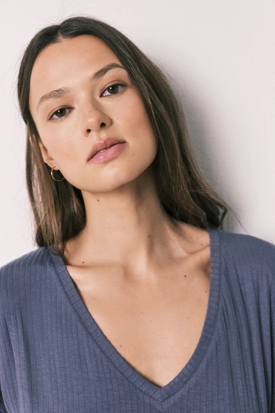 women'secret piżama dwuczęściowa damska z wiskozy niebieski 4753115