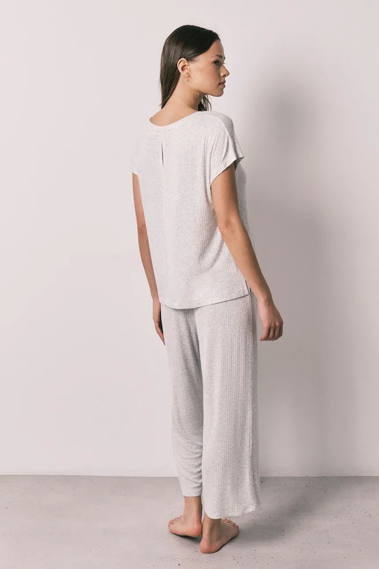 women'secret piżama dwuczęściowa damska z wiskozą 4753116 szary SS26