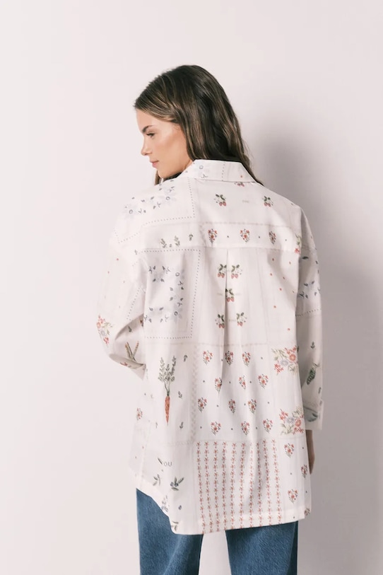 women'secret Пижамная рубашка для женщин из хлопка 4923663 бежевый SS26