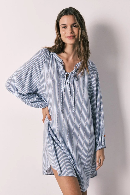 Odzież women'secret koszula nocna damska z wiskozy 4923664 niebieski