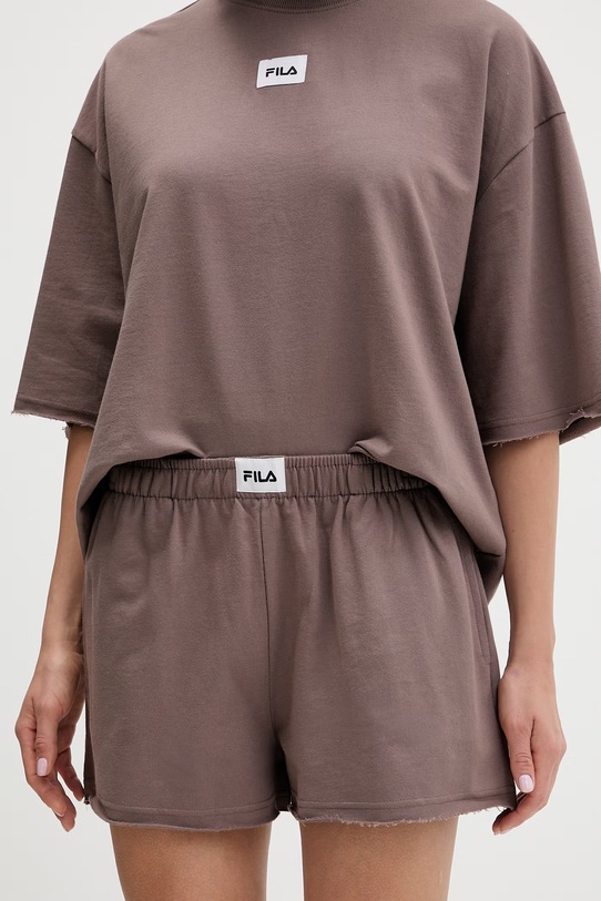 Fila piżama dwuczęściowa damska bawełniana brązowy FPS4225