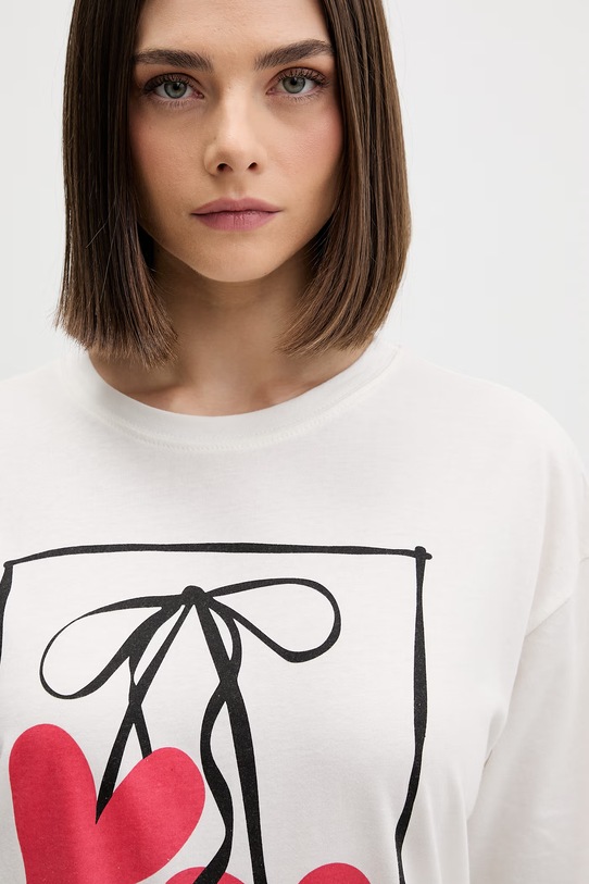 Odzież Fila piżama dwuczęściowa damska bawełniana z elastanem FPS4226 beżowy