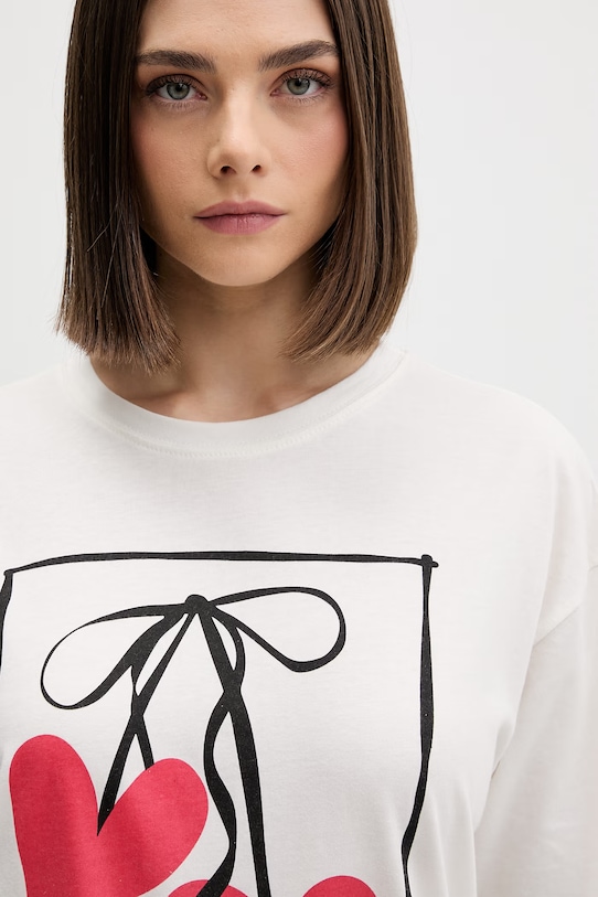 Odzież Fila piżama dwuczęściowa damska bawełniana z elastanem FPS4226 beżowy