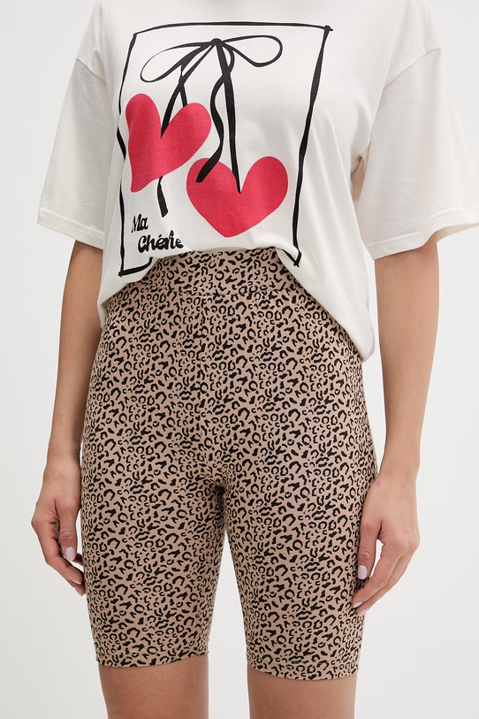 Fila piżama dwuczęściowa damska bawełniana z elastanem beżowy FPS4226