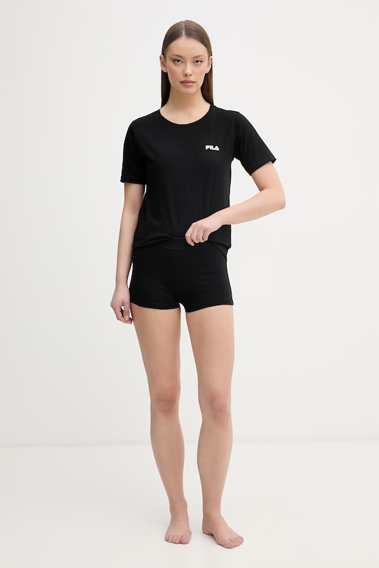 Fila piżama dwuczęściowa damska bawełniana z elastanem FPS4231 czarny SS26