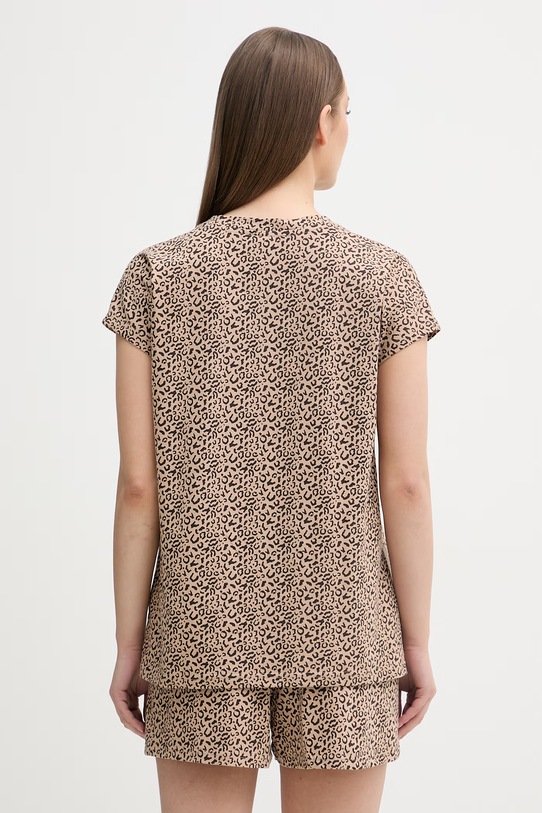 Odzież Fila piżama dwuczęściowa damska bawełniana z elastanem FPS4233 brązowy