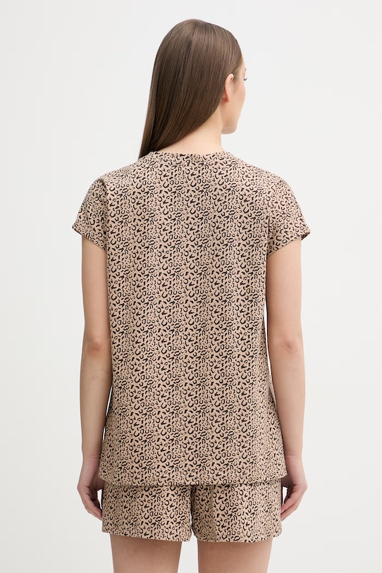 Odzież Fila piżama dwuczęściowa damska bawełniana z elastanem FPS4233 brązowy