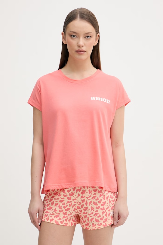 Fila piżama dwuczęściowa damska bawełniana różowy FPS4236