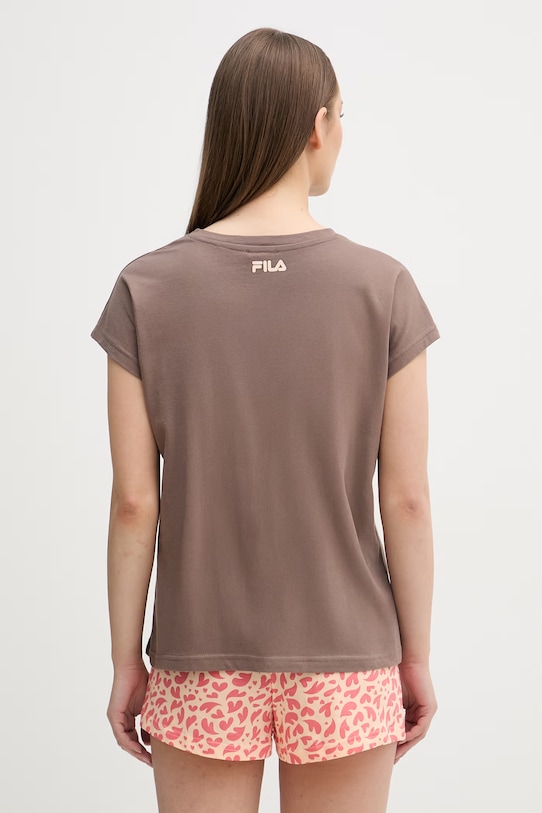 Odzież Fila piżama dwuczęściowa damska bawełniana FPS4236 brązowy
