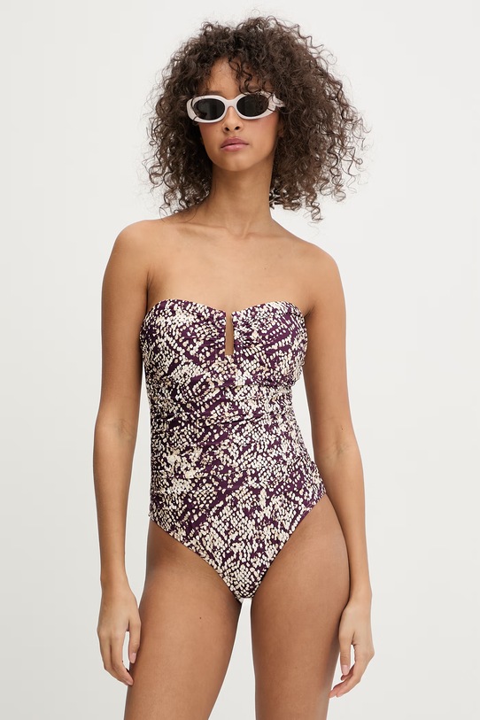 DKNY strój kąpielowy jednoczęściowy damski DIE6M605 fioletowy SS26