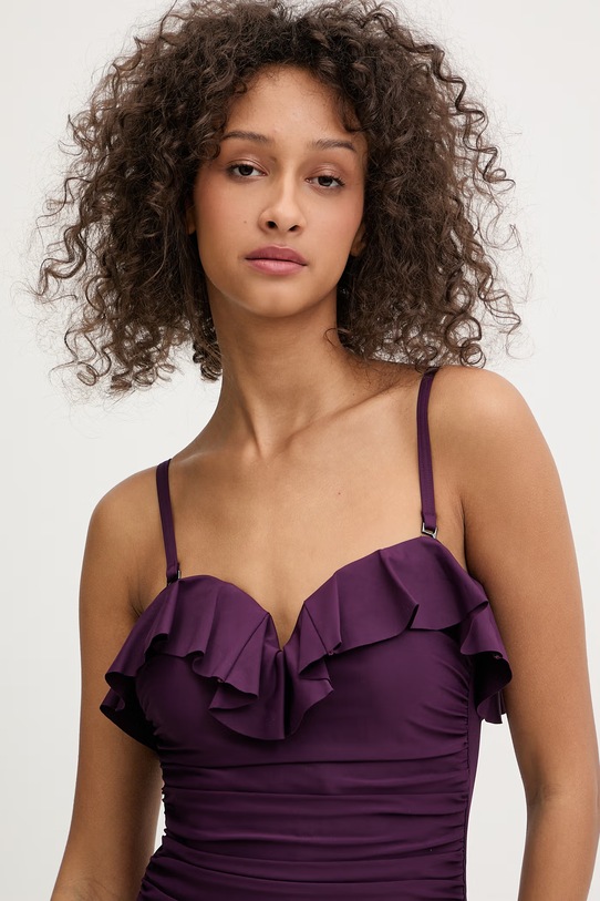 DKNY strój kąpielowy jednoczęściowy damski fioletowy DIE6M537