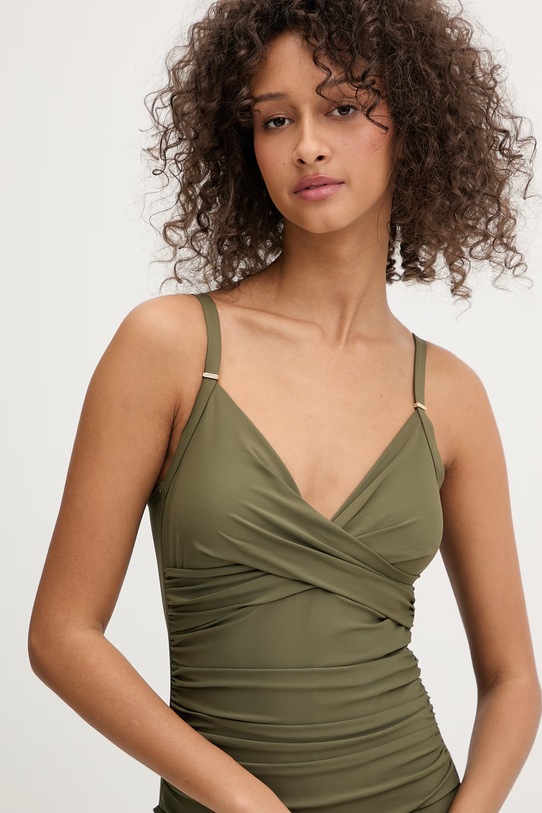 DKNY strój kąpielowy jednoczęściowy damski zielony DIE6M559