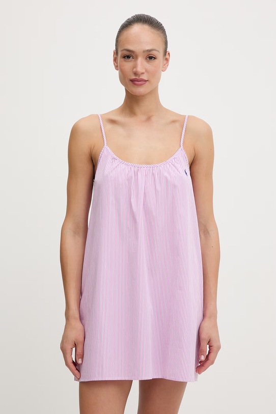 Polo Ralph Lauren koszula nocna damska bawełniana różowy 4P0557