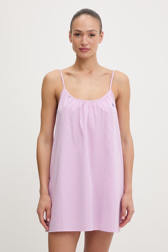Polo Ralph Lauren koszula nocna damska bawełniana różowy 4P0557