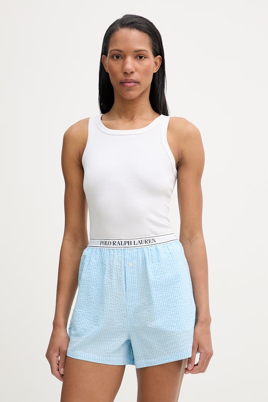 Polo Ralph Lauren szorty piżamowe damskie bawełniane 4P0783 niebieski SS26