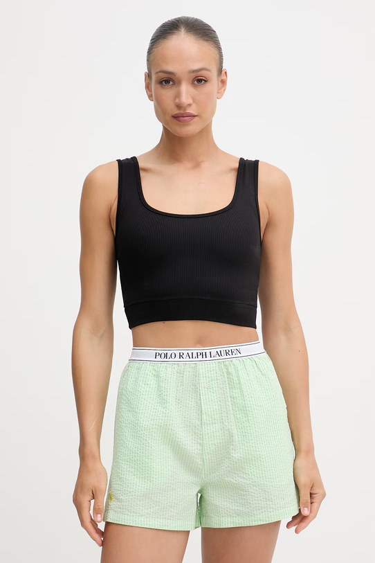 Polo Ralph Lauren pyžamové šortky dámske bavlnené 4P0783 zelená SS26
