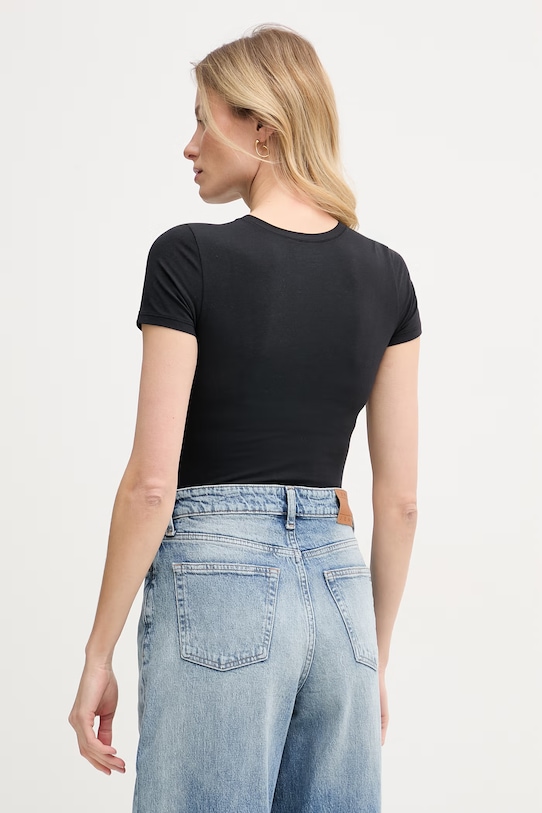 Oblečení Polo Ralph Lauren body dámské bavlněné s elastanem 4P0785 černá